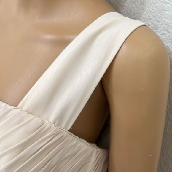 Alyce Champagne Cream Tiered Wrap Dress Jacket Wedding Embroidered Bead Diamond - Picture 7 of 16